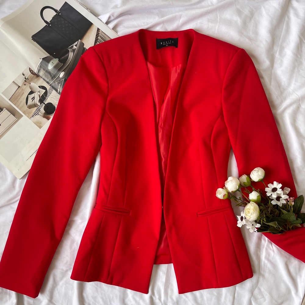 Red blazer jacket office